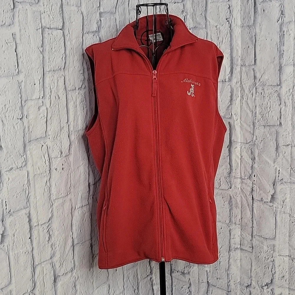 COLOSSEUM ATHLETICS Women's Red Alabama Fleece Vest XL